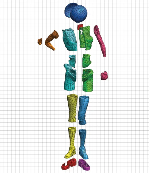 3d design and engineering exploded view sculpture