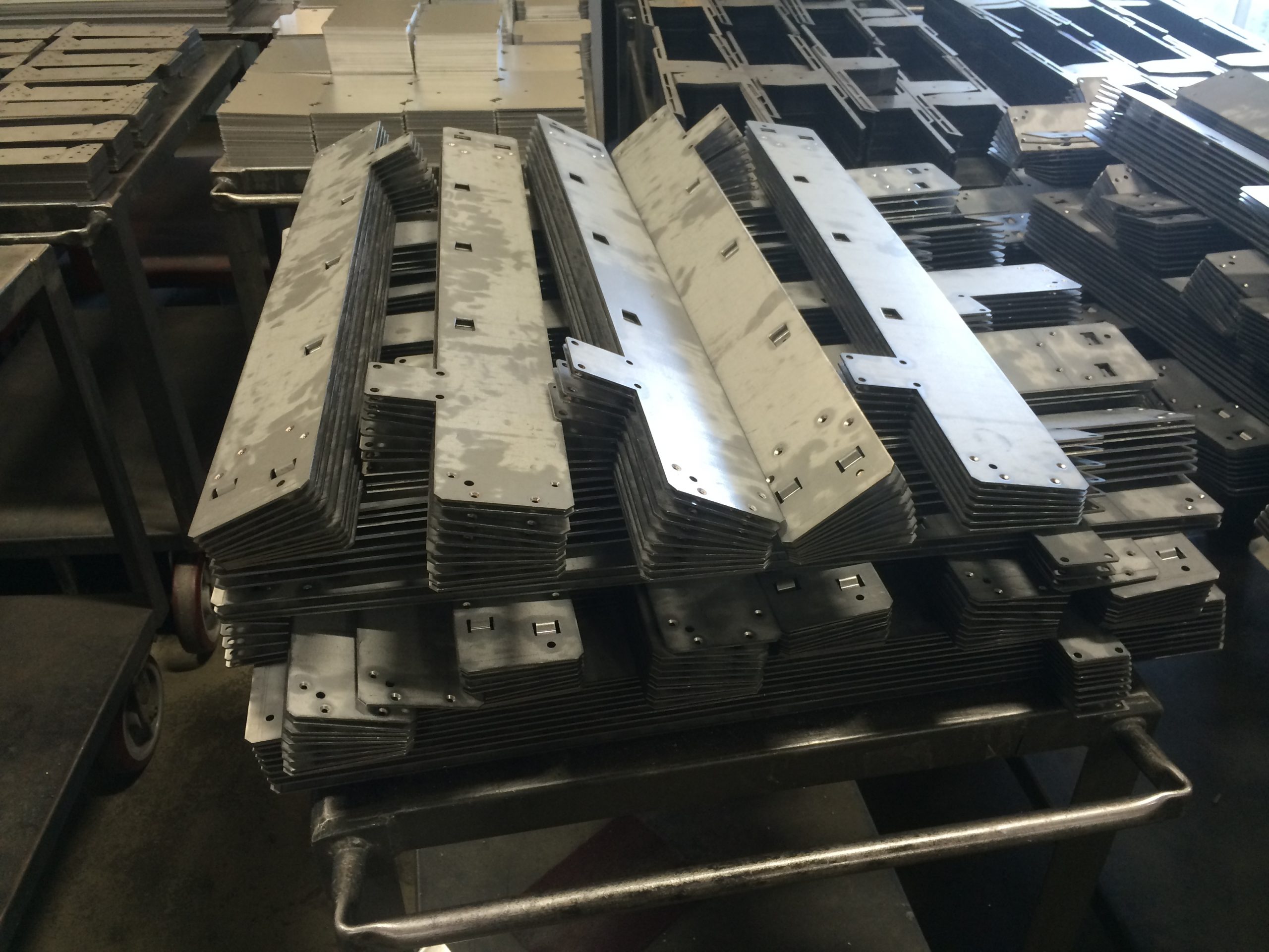 Production sheet metal parts for upright