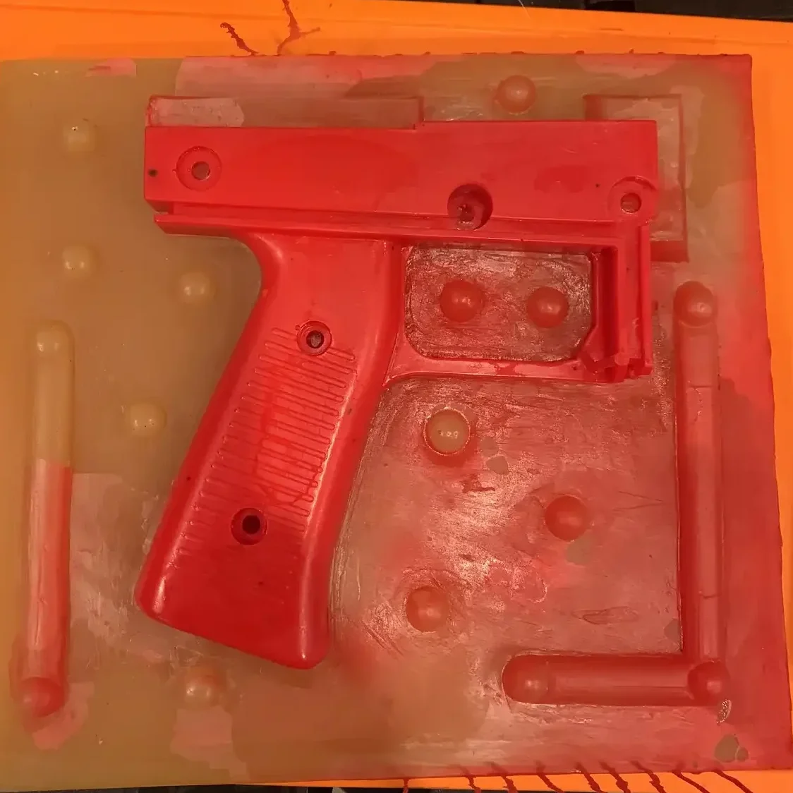 Silicone Mold Barcade Gun Handle Red