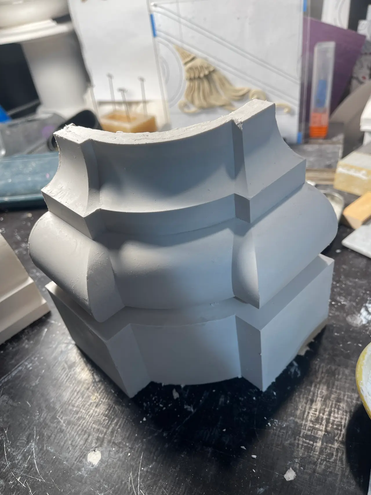 Plaster cast of a decorative base element