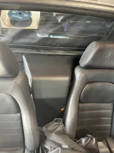 Custom subwoofer enclosure after upholstery