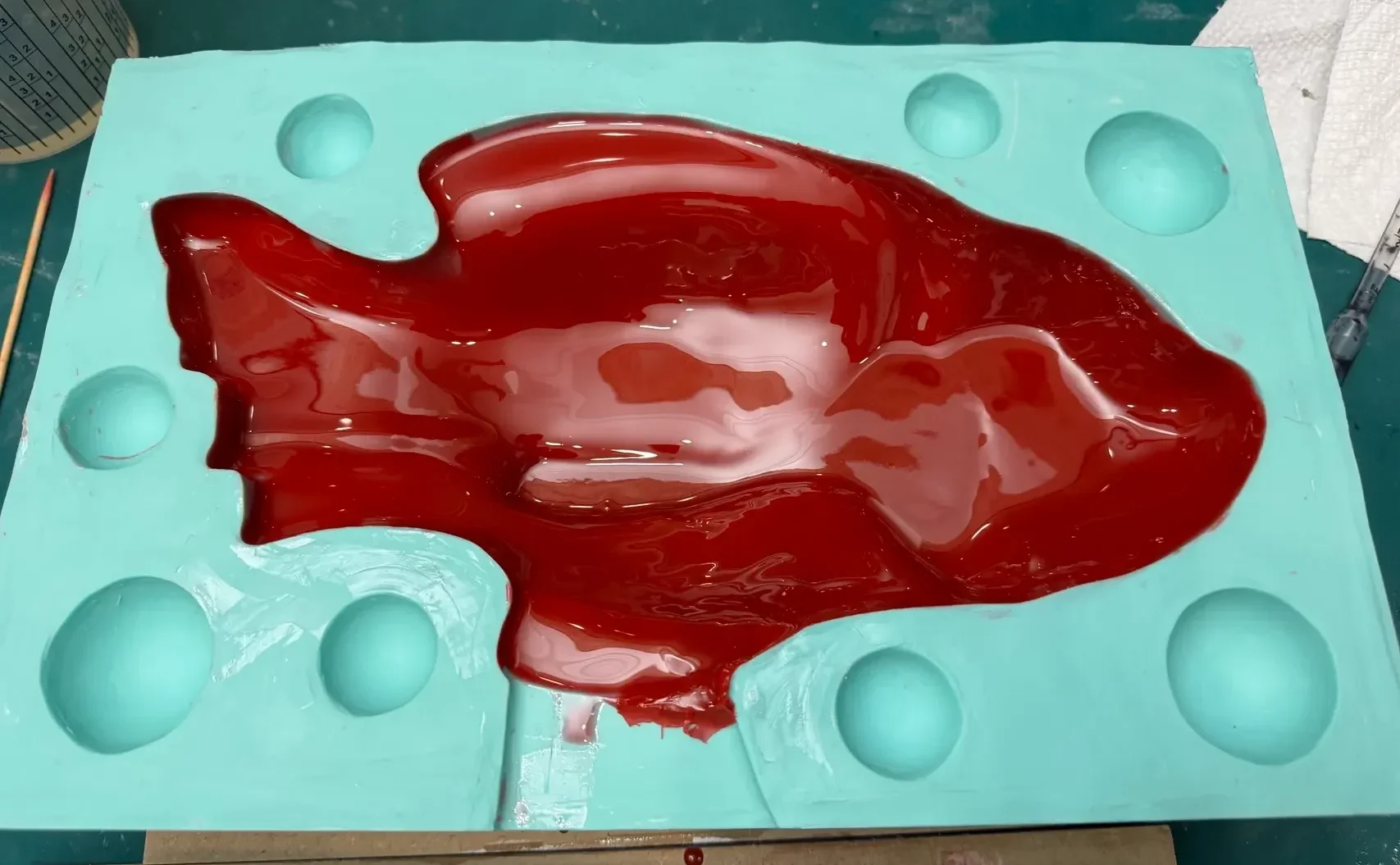 Mold and resin casting for Gil the Fish sculpture