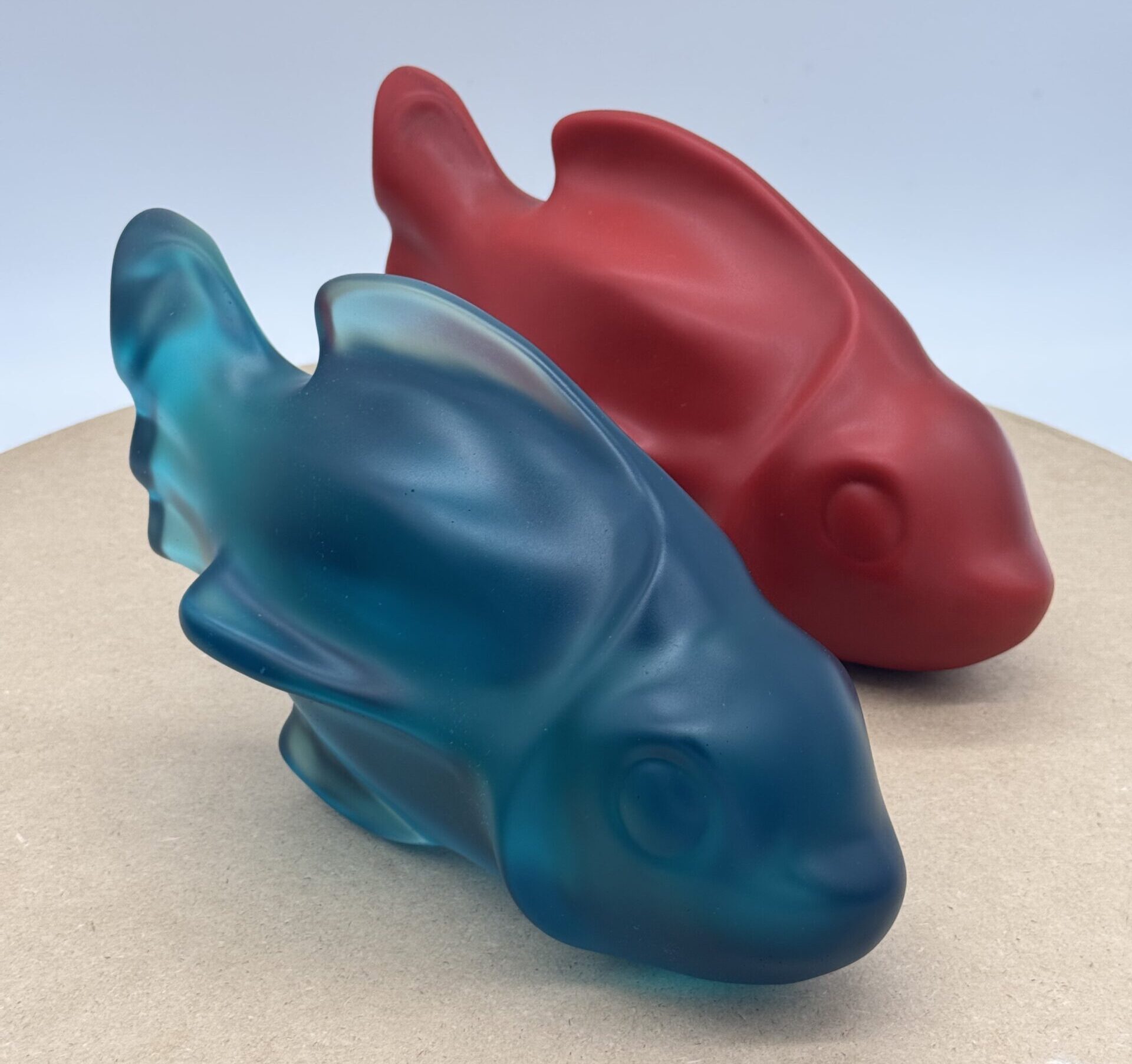 Fish sculptures cast in resin