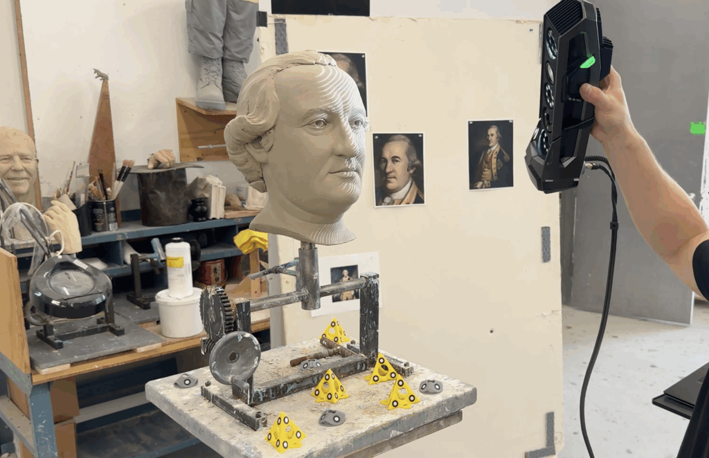 3D scanning sculpture bust
